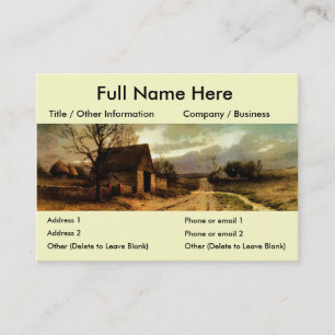 November Twilight (1912) Barn and Fields Bookmark Business Card