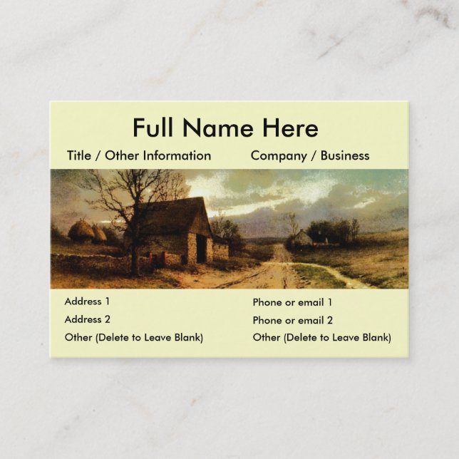 November Twilight  (1912) Barn and Fields Bookmark Business Card (Front)