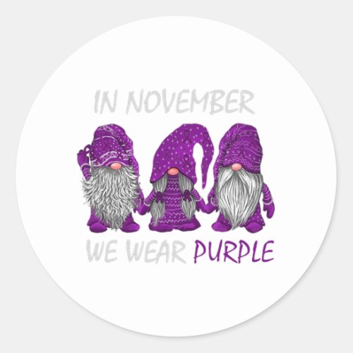 November We Wear Purple _ Alzheimerheimer Awarenes Classic Round Sticker