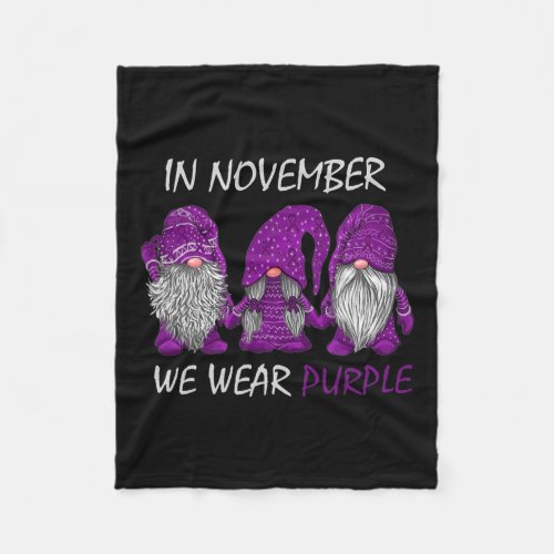 November We Wear Purple _ Alzheimerheimer Awarenes Fleece Blanket