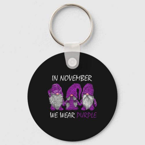 November We Wear Purple _ Alzheimerheimer Awarenes Keychain