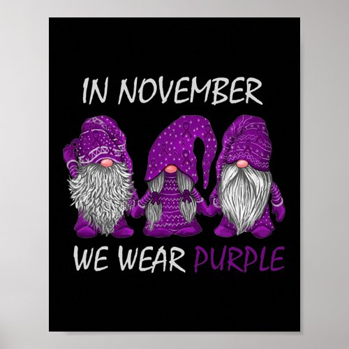 November We Wear Purple _ Alzheimerheimer Awarenes Poster