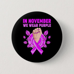 November We Wear Purple Alzheimerheimer Awareness Button