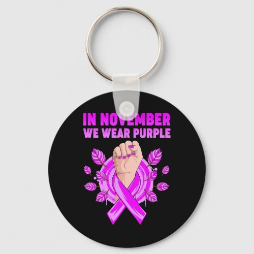 November We Wear Purple Alzheimerheimer Awareness  Keychain