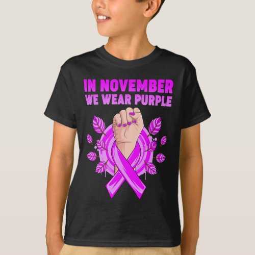 November We Wear Purple Alzheimerheimer Awareness  T_Shirt