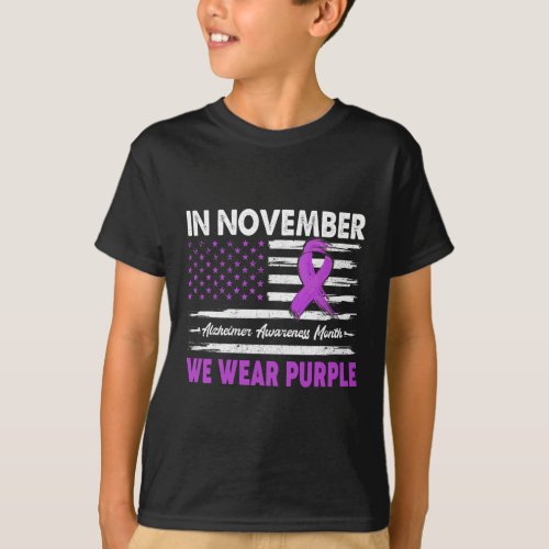 November We Wear Purple Alzheimerheimer Awareness  T_Shirt