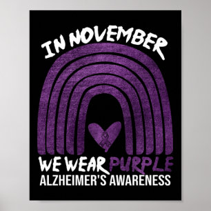 November We Wear Purple Alzheimerheimer's Awarenes Poster