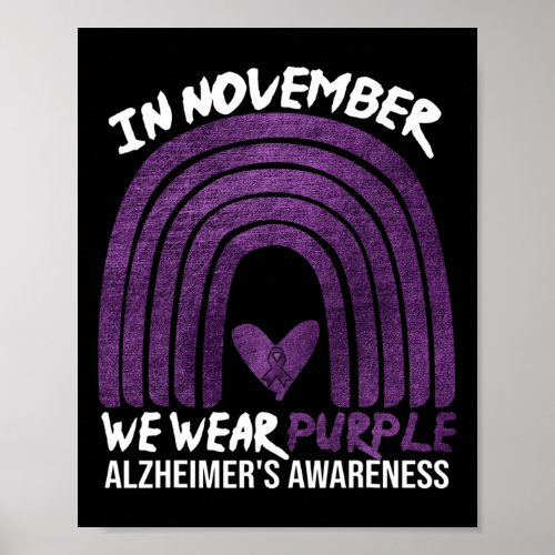 November We Wear Purple Alzheimerheimers Awarenes Poster