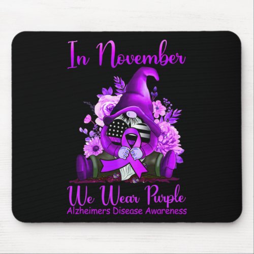 November We Wear Purple Gnome Pumpkin Alzheimerhei Mouse Pad