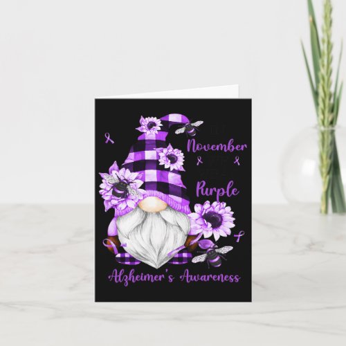 November We Wear Purple Gnomes Alzheimerheimer Awa Card