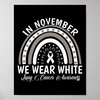 November We Wear White Rainbow Lung Cancer Awarene Poster
