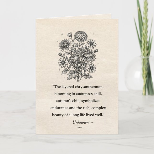 November's Chrysanthemum Card (Front)