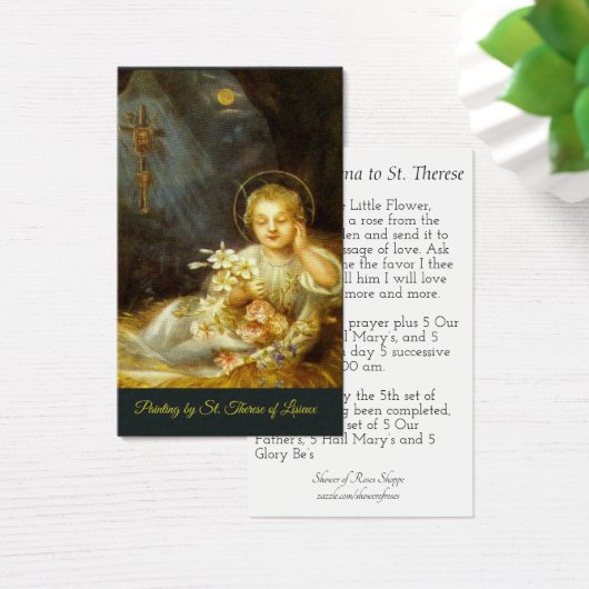 Novena Holy Card of St. Therese Painting (Desk)