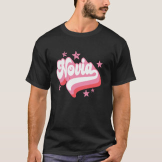 Novia Bride Spanish Latina Wedding Retro Bachelore T-Shirt