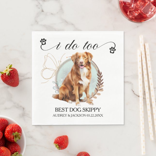 Novia Scotia Duck Tolling Retriever Wedding Napkin (Insitu)