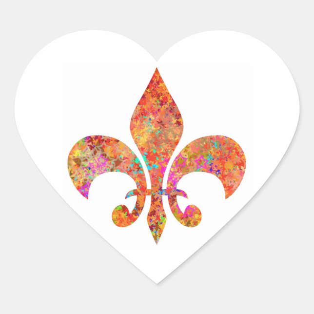 NOVINO Fleur-de-Lis Heart Sticker (Front)
