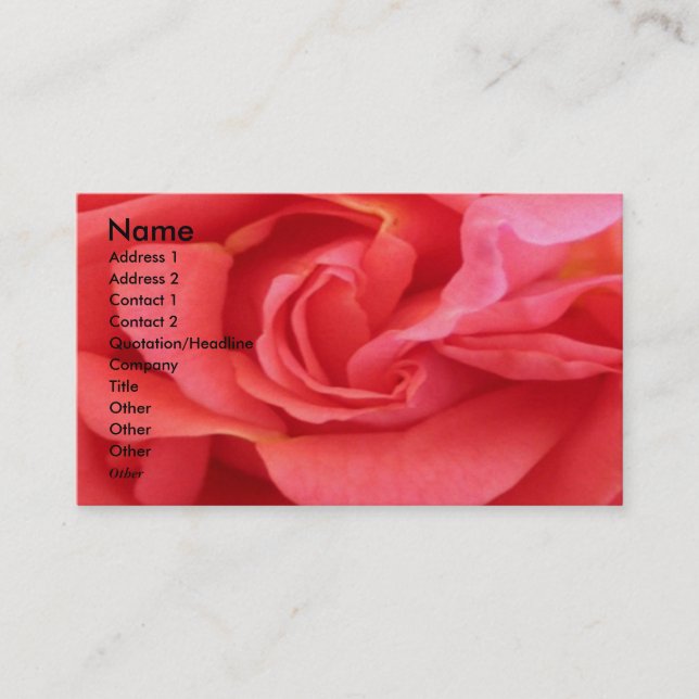 NOVINO - Red Rose Business Card (Front)