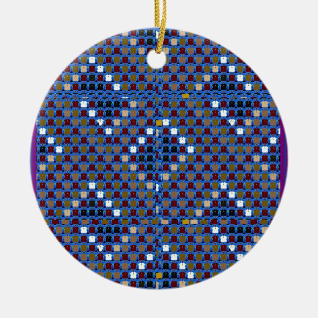 NOVINO Texture Pattern Meet Greet Gifts  doonagiri Ceramic Ornament (Front)