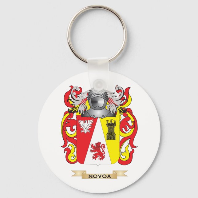 Novoa Coat of Arms (Family Crest) Keychain (Front)