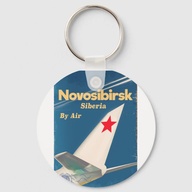 Novosibirsk Siberia soviet union flight poster Keychain (Front)