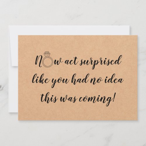 Now act surprised bridesmaid proposal flat card