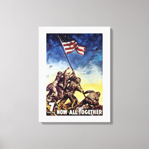 Now All Together  Iwo Jima Canvas Print