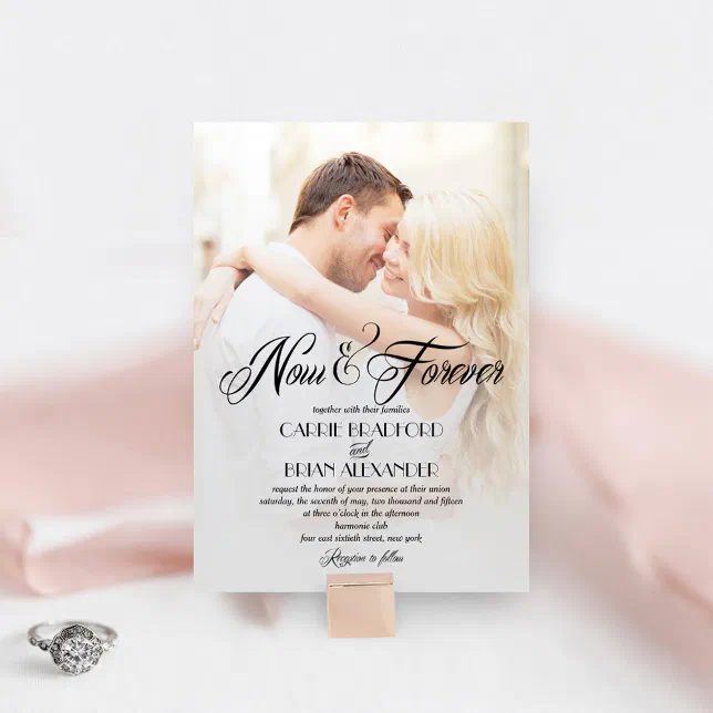 Now and Forever Photo Wedding Invitations Zazzle