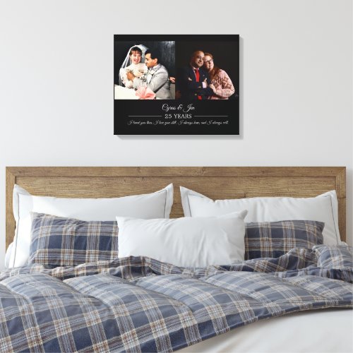 Now and Then Photos Silver Text Anniversary Photo