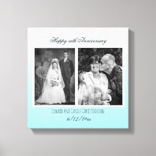 Now and Then Wedding Photo Anniversary Canvas Print
