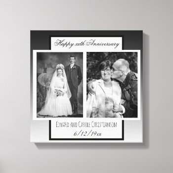 Now And Then Wedding Photo Anniversary Canvas Print by Everything_Grandma at Zazzle