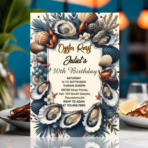 Now Beach Seafood pearl oyster roast 30th Birthday Invitation