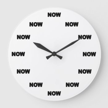 Now Clock (white) #1 by TheArtOfPamela at Zazzle