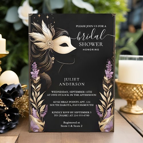 Now Dress Code Prom Masquerade Ball Bridal Shower Invitation