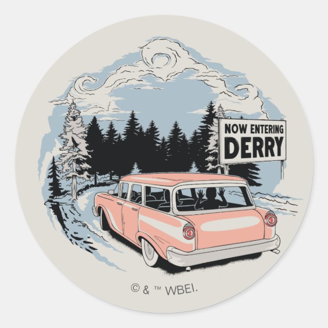 Now Entering Derry Classic Round Sticker (Front)