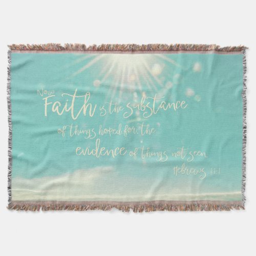 Now faith is the substance throw blanket