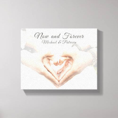Now  Forever Couple Names Elegant Photo text Canvas Print