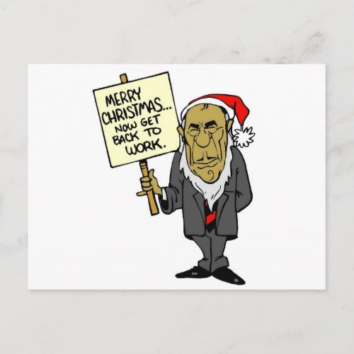 Now Get Back To Work Christmas Boss Holiday Postcard