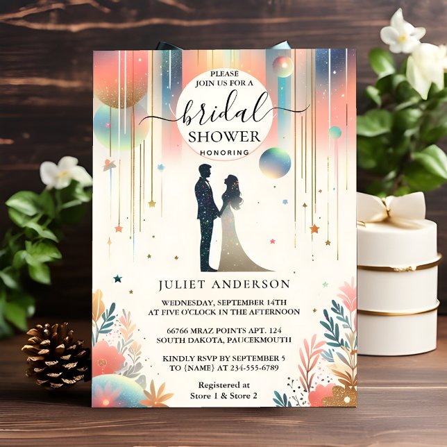 Now Glam Bright Pastel Ombre Glitter Bridal Shower Invitation (Creator Uploaded)