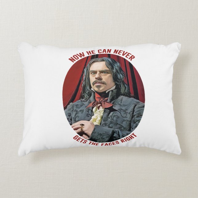 Now He Can Never Get the Faces Right Pillow" Accent Pillow (Front)