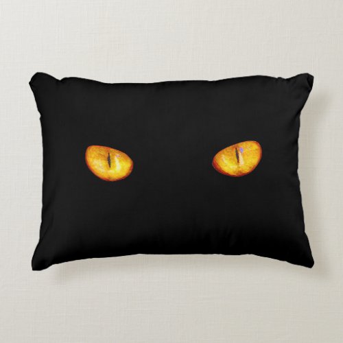 Now He Sees you Black Cat Accent Pillow