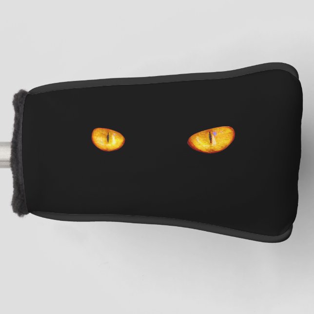 Now He Sees you Black Cat Golf Head Cover (Front)