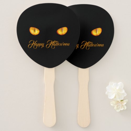 Now He Sees you Black Cat Hand Fan