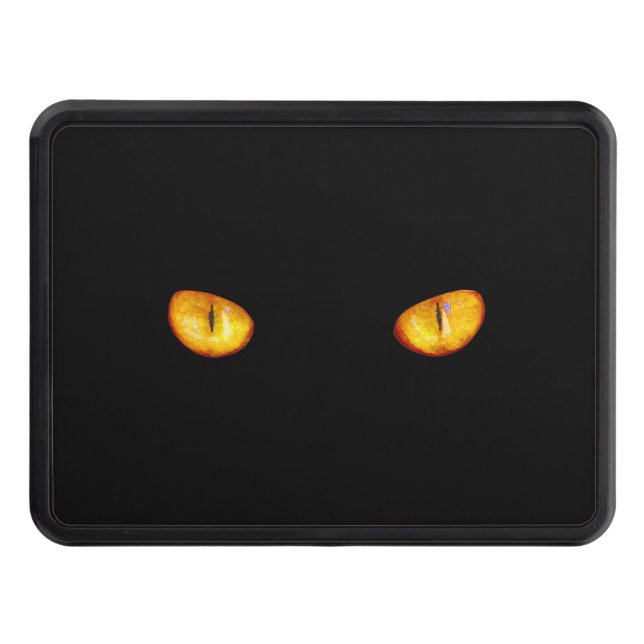 Now He Sees you Black Cat Hitch Cover (Front)