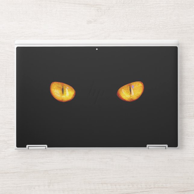 Now He Sees you Black Cat HP Laptop Skin (Front)