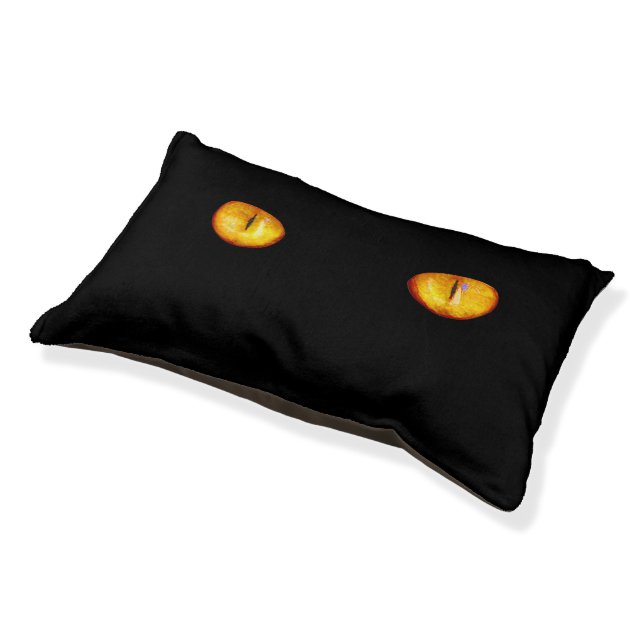 Now He Sees you Black Cat Pet Bed (Angled)