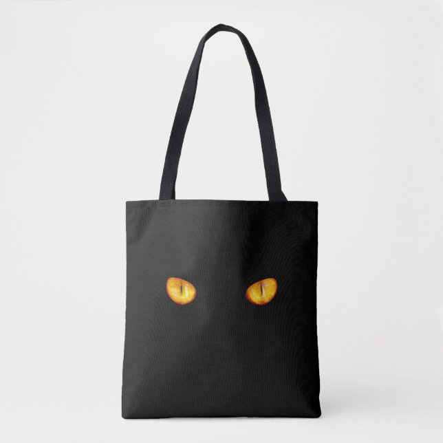 Now He Sees you Black Cat  Tote Bag (Front)