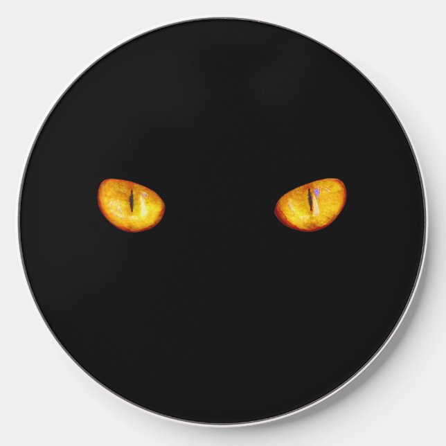 Now He Sees you Black Cat Wireless Charger (Front)