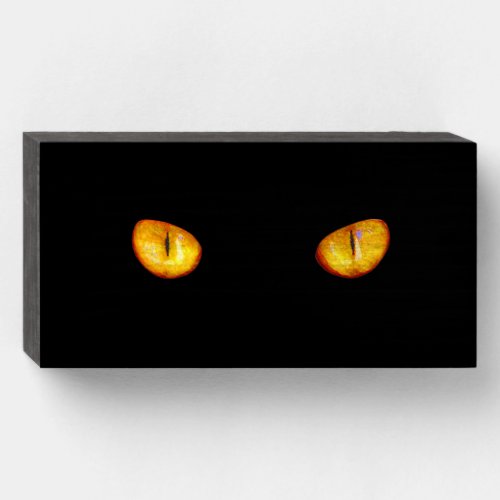 Now He Sees you Black Cat Wooden Box Sign