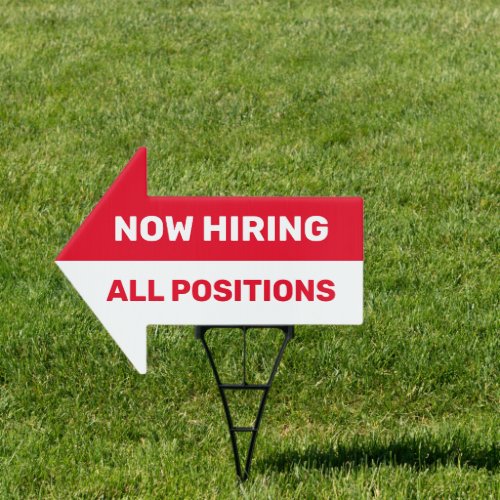 Now Hiring All Positions Help Wanted Business Sign