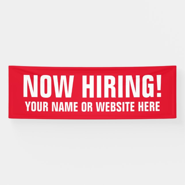 NOW HIRING big custom outdoor banner for business (Horizontal)